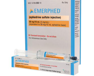 Nexus Pharmaceuticals, Inc. Receives FDA Approval for EMERPHED (ephedrine sulfate injection) Pre-Filled Syringe